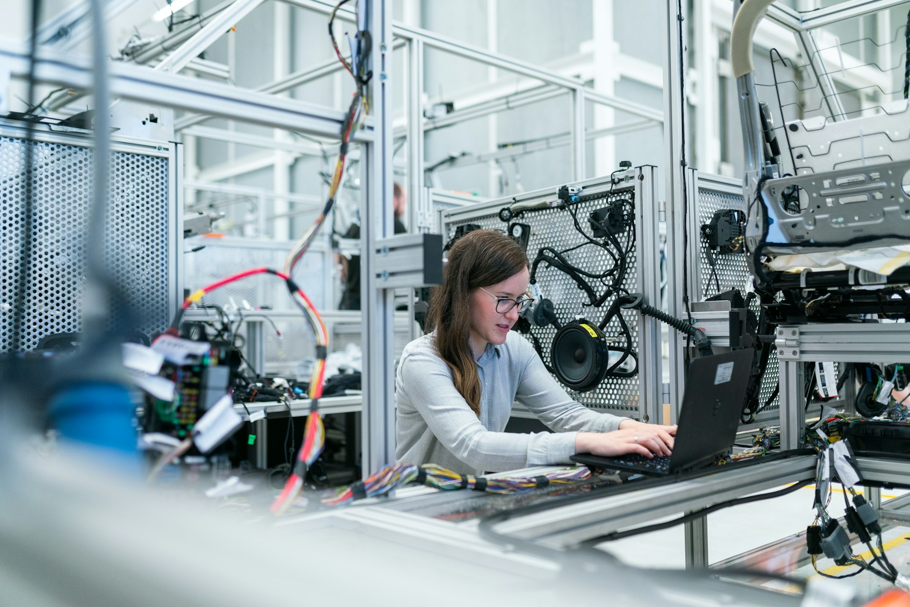 Production engineering on a factory floor